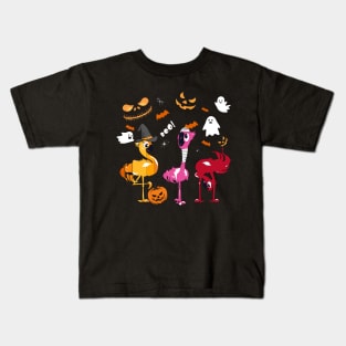 Flamingo Happy halloween Kids T-Shirt